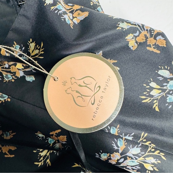 REBECCA TAYLOR Floral Black Strapless Dress SIZE 4 nwt - Picture 8 of 11